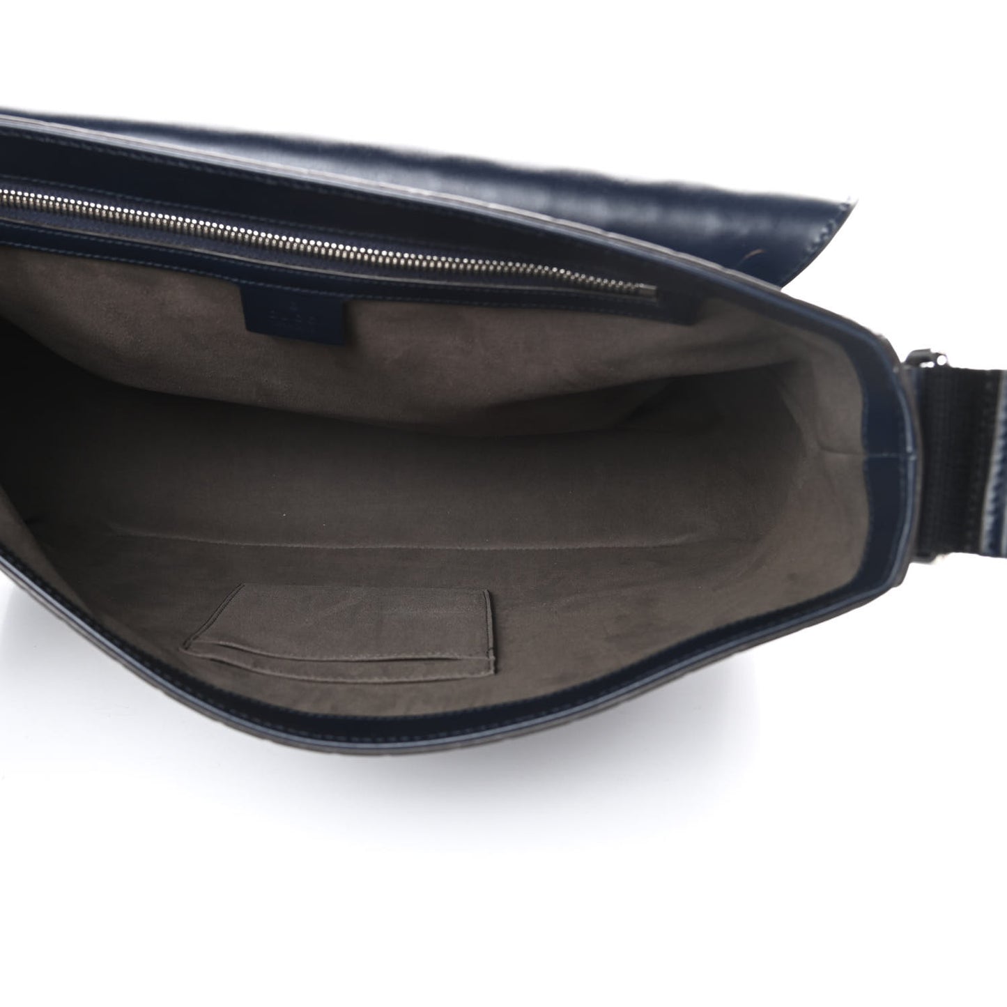 Guccissima Signature Medium Double Buckle Flap Messenger Bag Blue