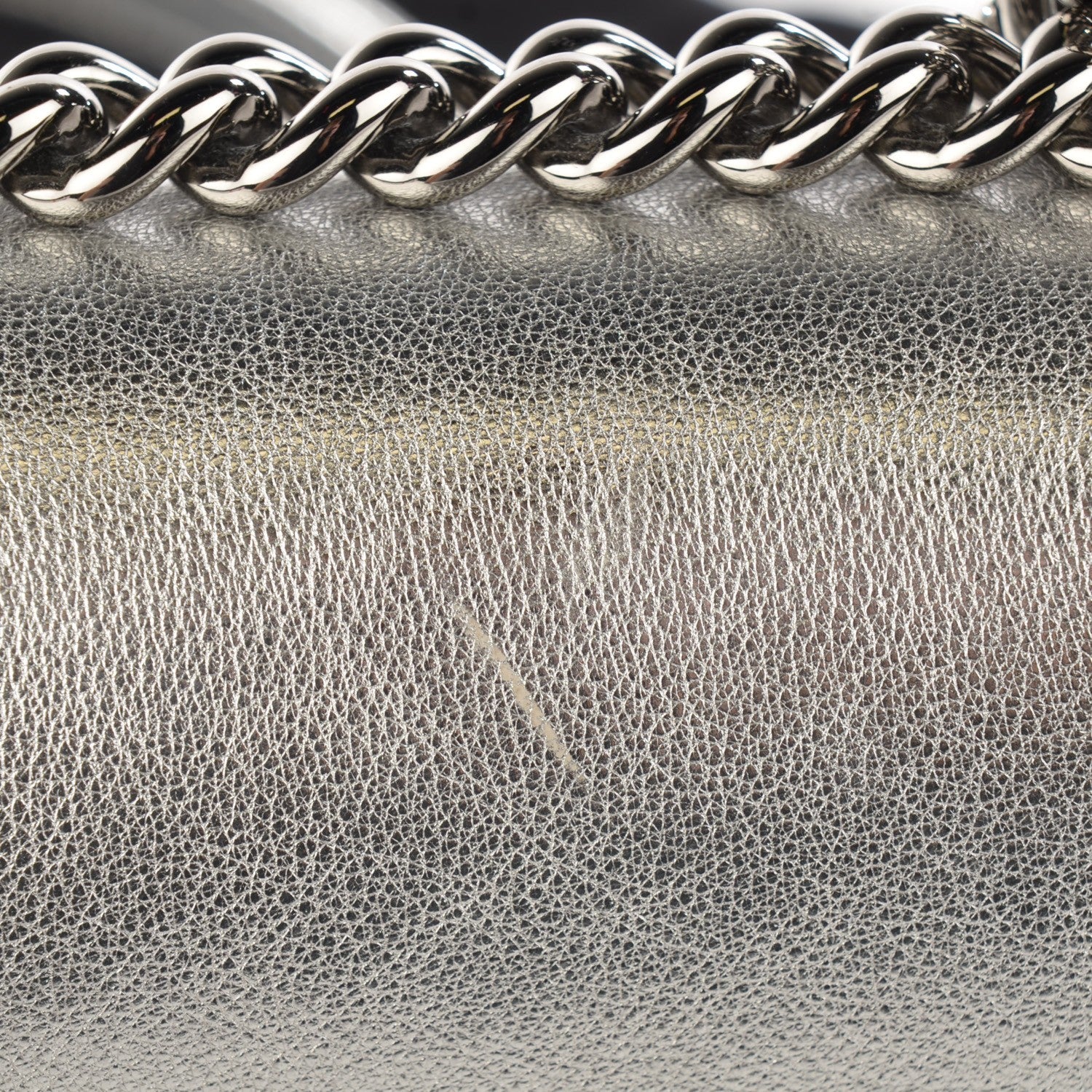 Chanel Metallic Goatskin Calfskin Medium Boy Flap Silver Black 2 of 10