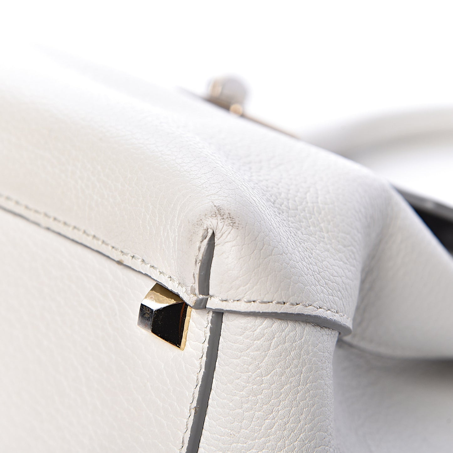 Grained Calfskin Medium Milla Convertible Backpack White Flake