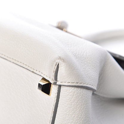 MCM Grained Calfskin Medium Milla Convertible Backpack White Flake 8 of 17