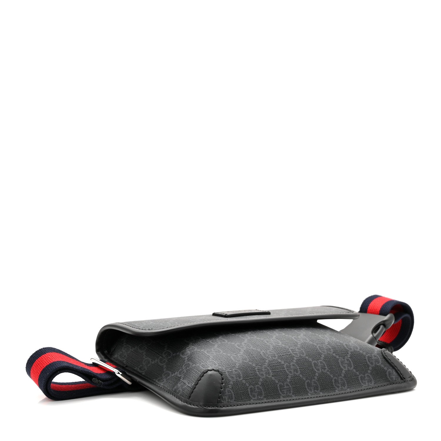 Gucci GG Supreme Monogram Web Slim Belt Bag Black Grey 4 of 10
