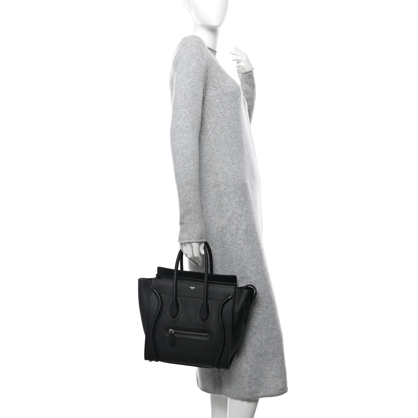 Drummed Calfskin Micro Luggage Black