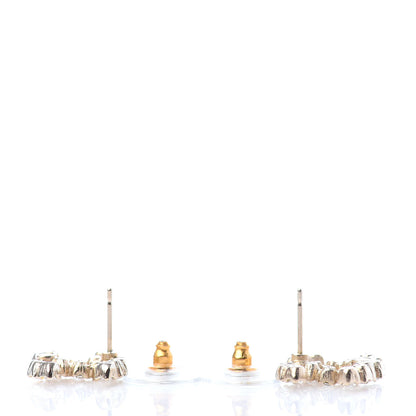 Chanel Crystal Coco's Pearls CC Earrings Light Gold 3 of 4