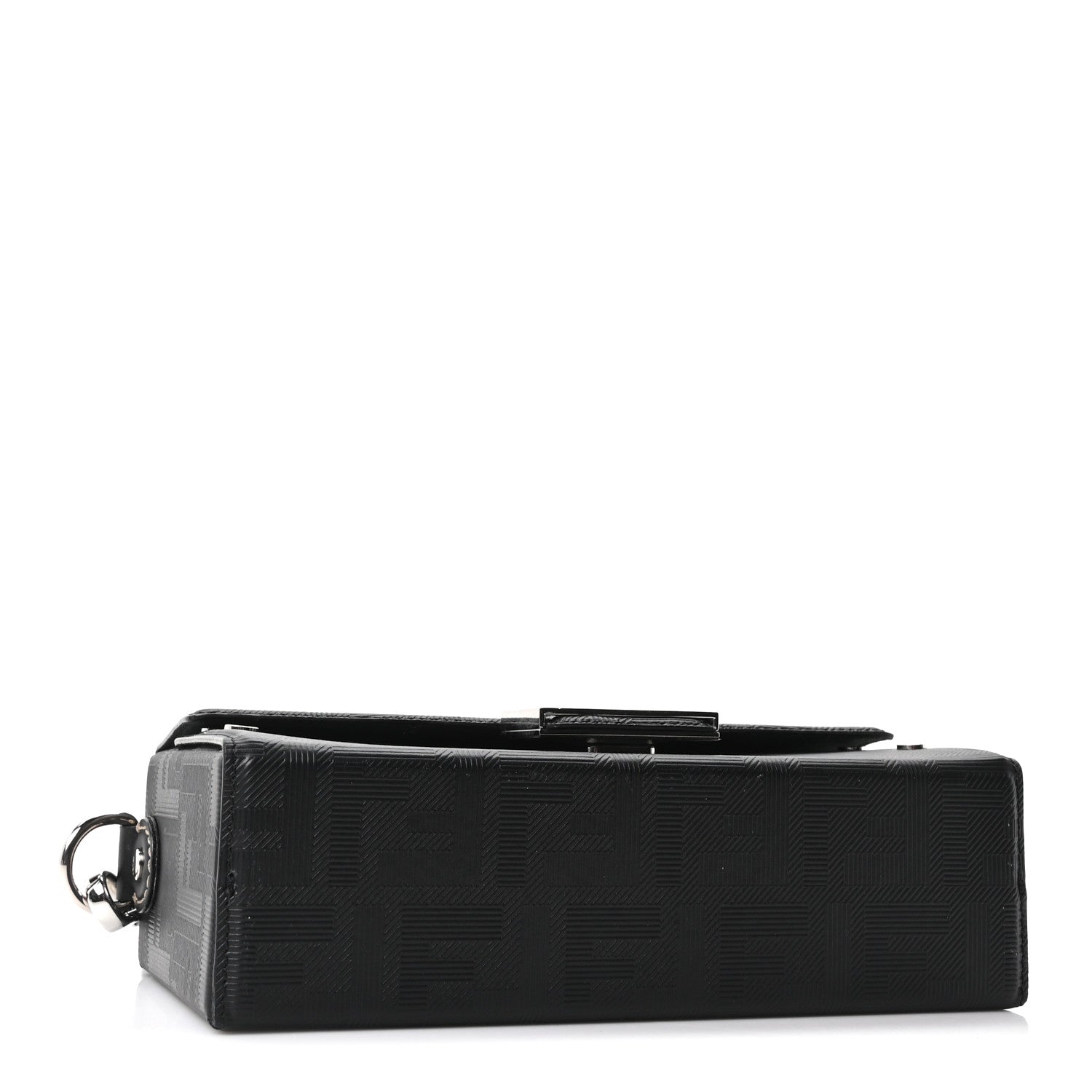 Fendi Vitello King FF Lines Embossed Baguette Soft Trunk Black 6 of 19