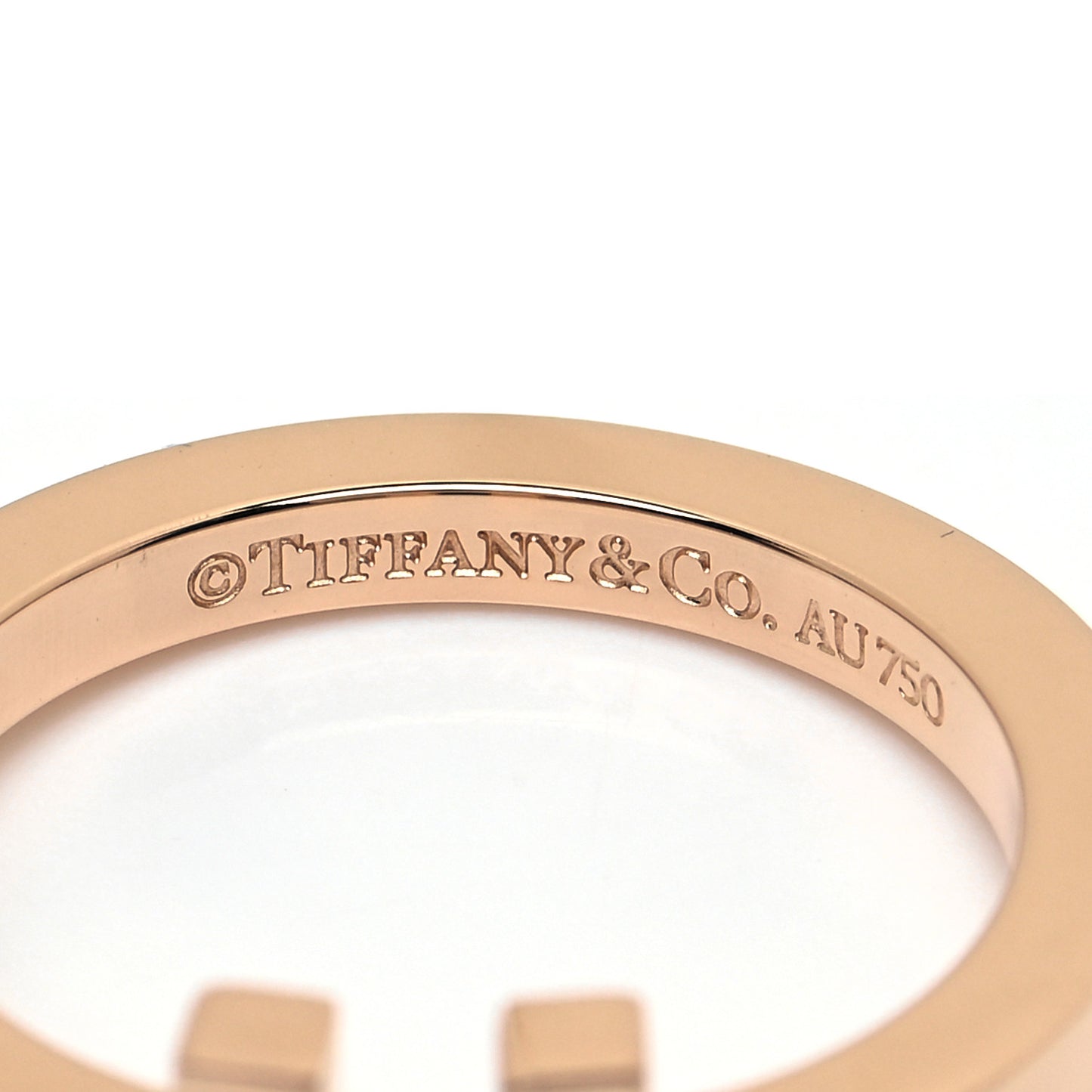 18K Rose Gold T Square Ring 57 8