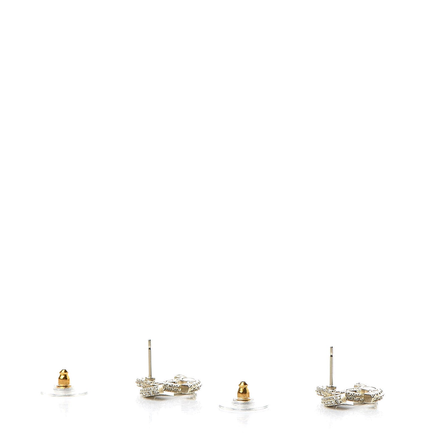 Crystal Timeless CC Earrings Light Gold