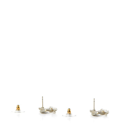 Chanel Crystal Timeless CC Earrings Light Gold 3 of 5