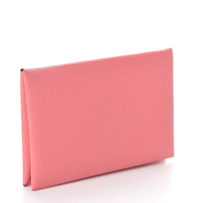 Hermes Chevre Mysore Calvi Card Case Rose Ete 3 of 7