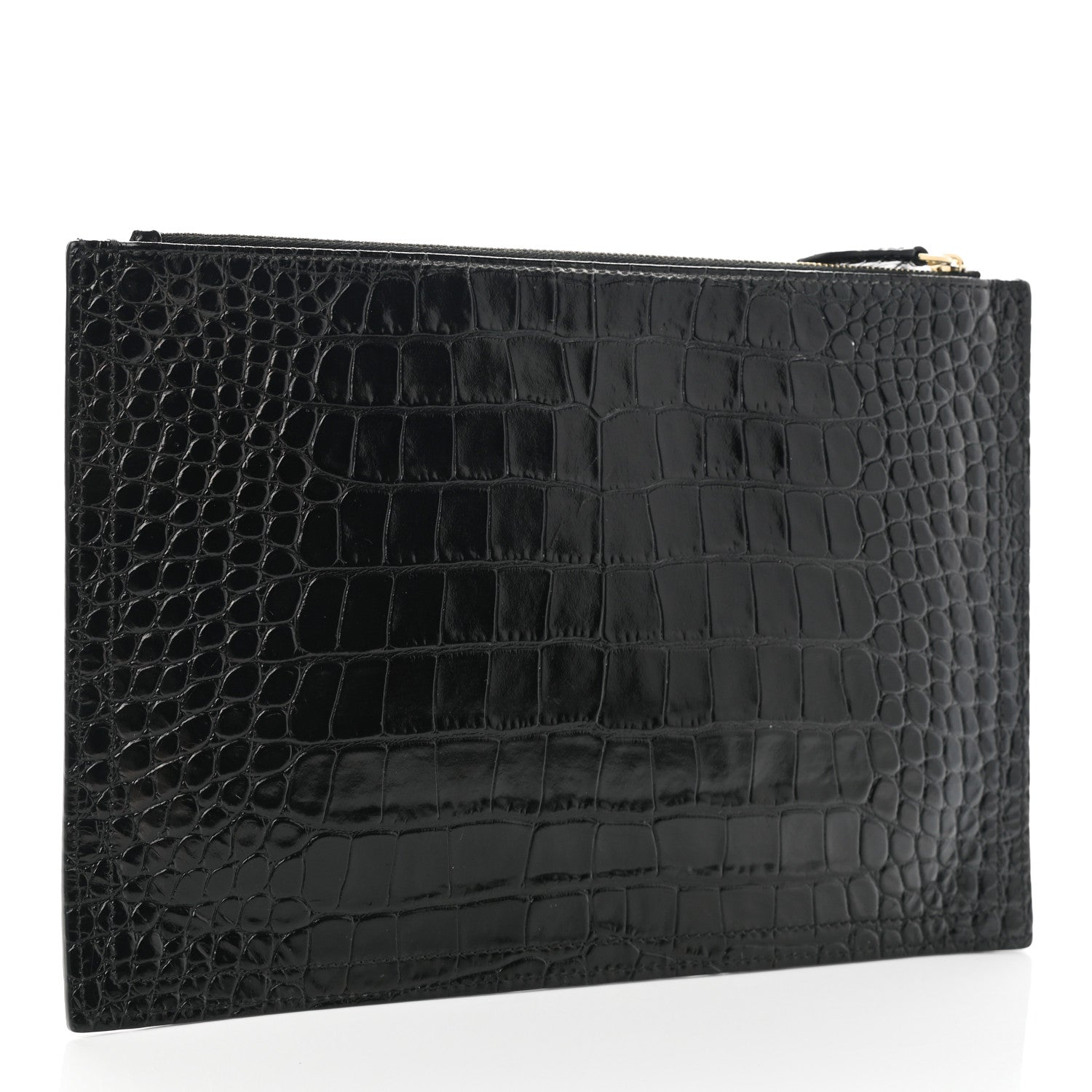 Givenchy Calfskin Crocodile Embossed Medium Antigona Pouch Black 3 of 8