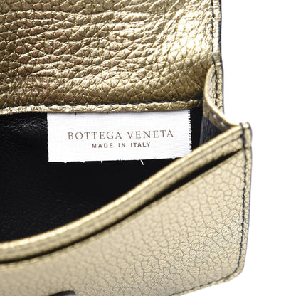 Bottega Veneta Metallic Lambskin Intrecciato Card Case Champignon 5 of 9