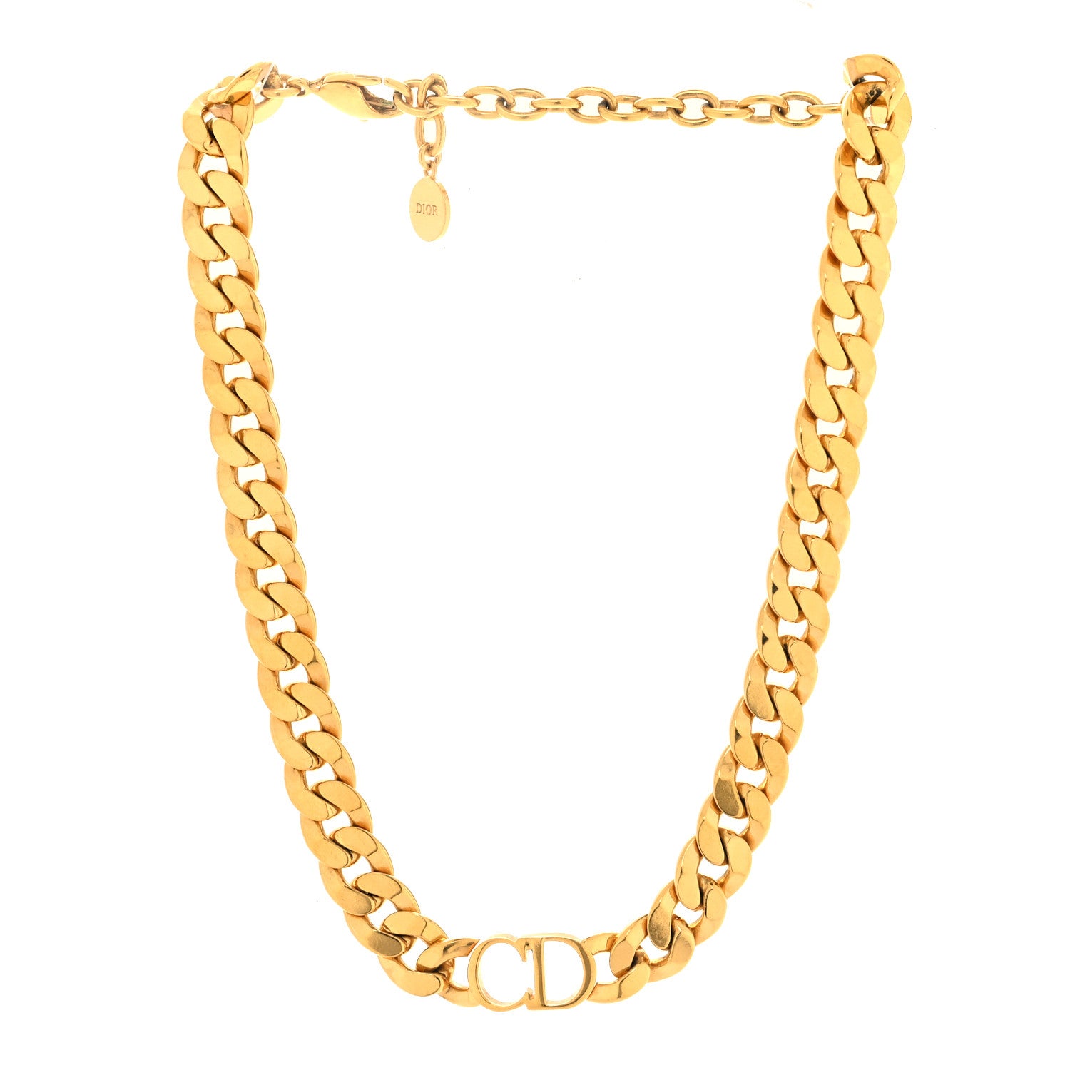 Christian Dior Metal CD Choker Necklace Gold 3 of 4