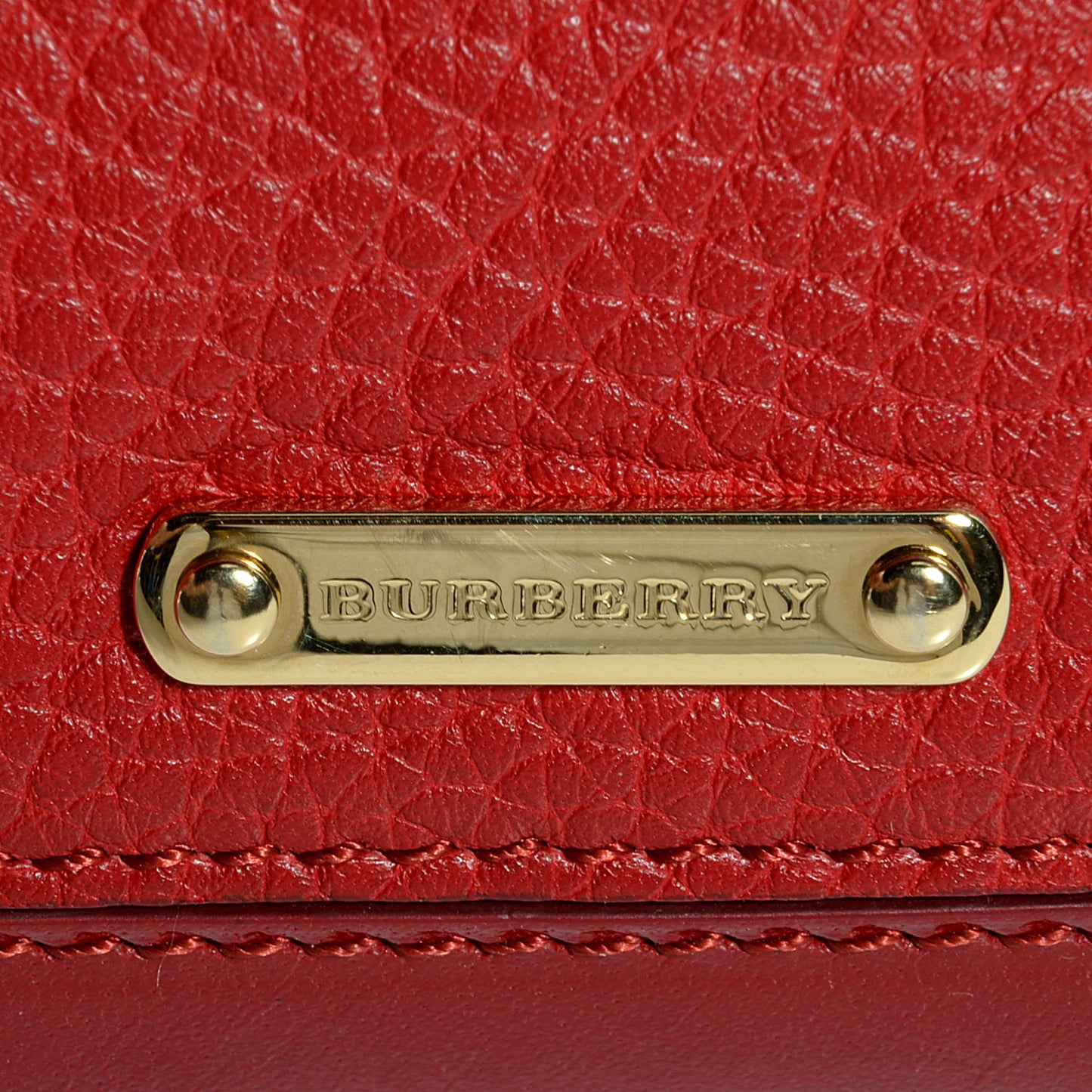 Pebbled Leather Slim Peyton Crossbody Clutch Bag Military Red