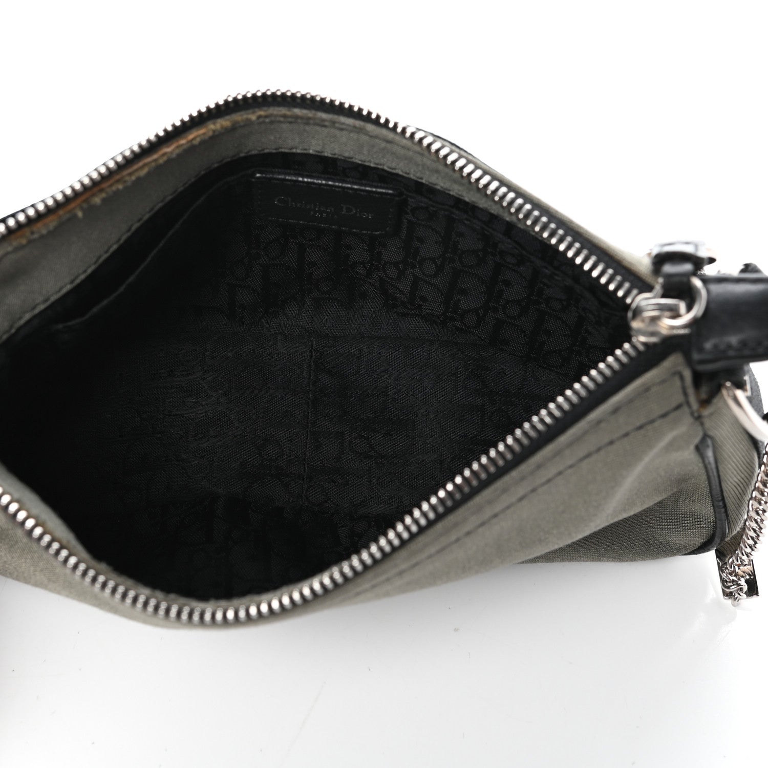 Christian Dior Silk Jersey Crystal Hardcore Shoulder Bag Grey Black 5 of 9