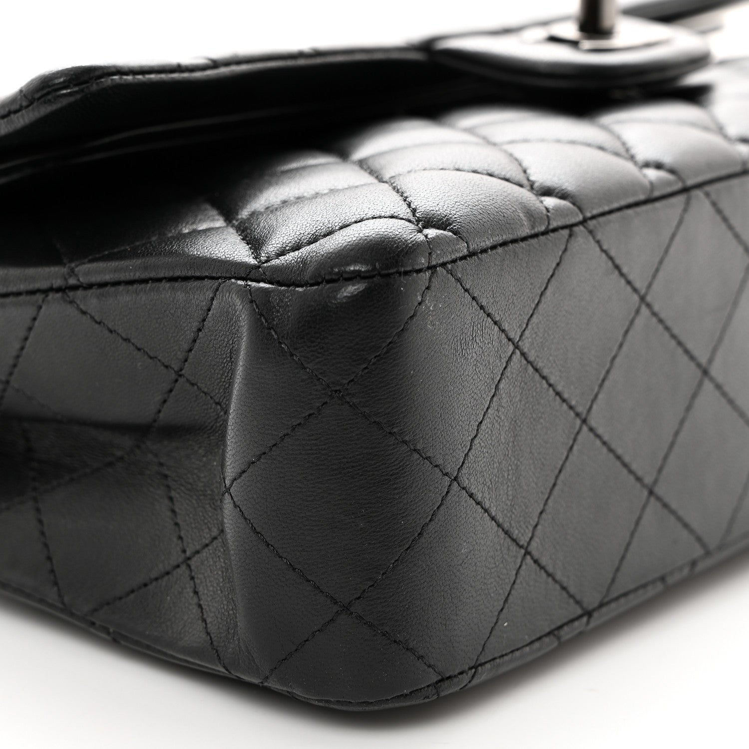 Chanel Lambskin Quilted Medium Double Flap So Black 9 of 10