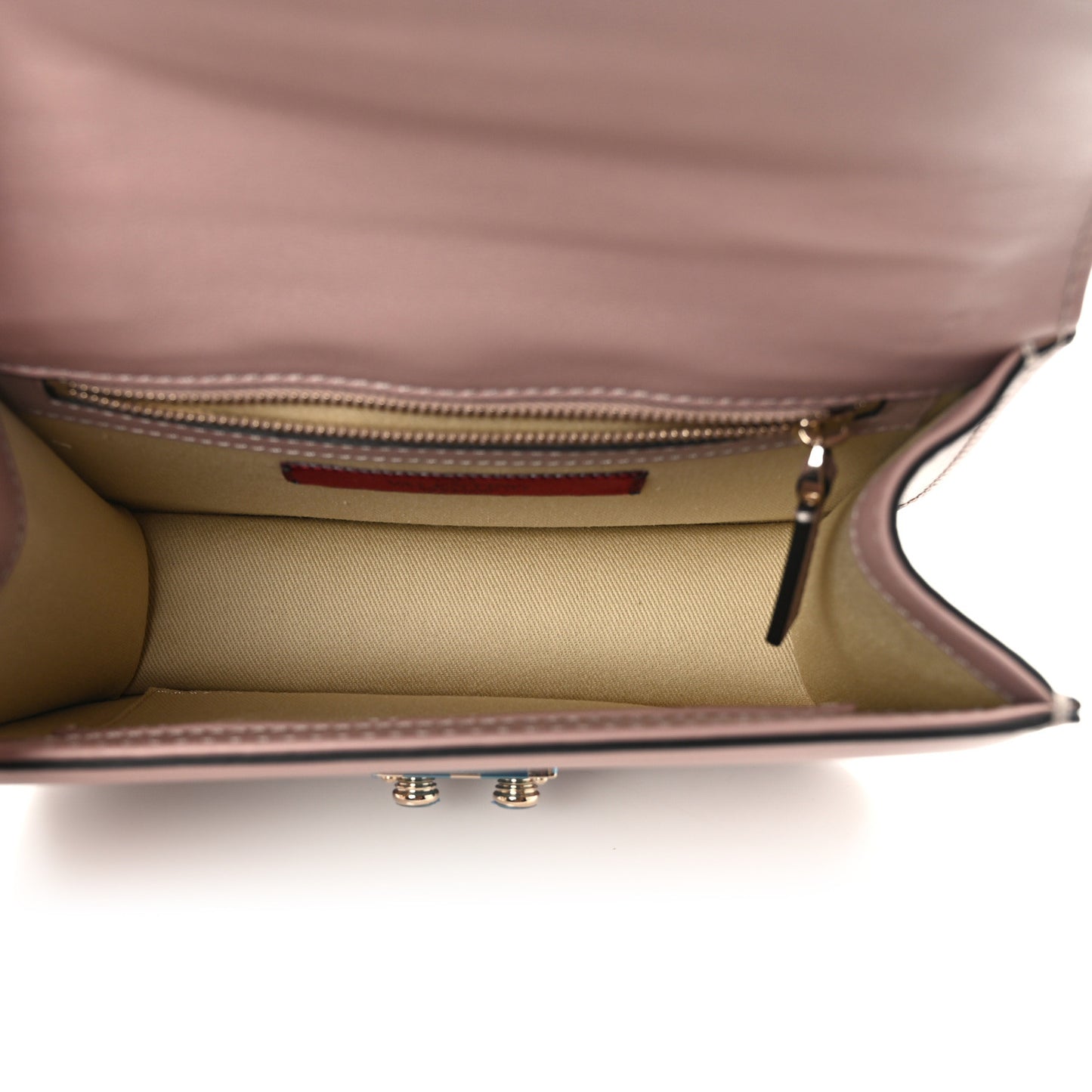 Vitello Small Glam Lock Rockstud Flap Poudre