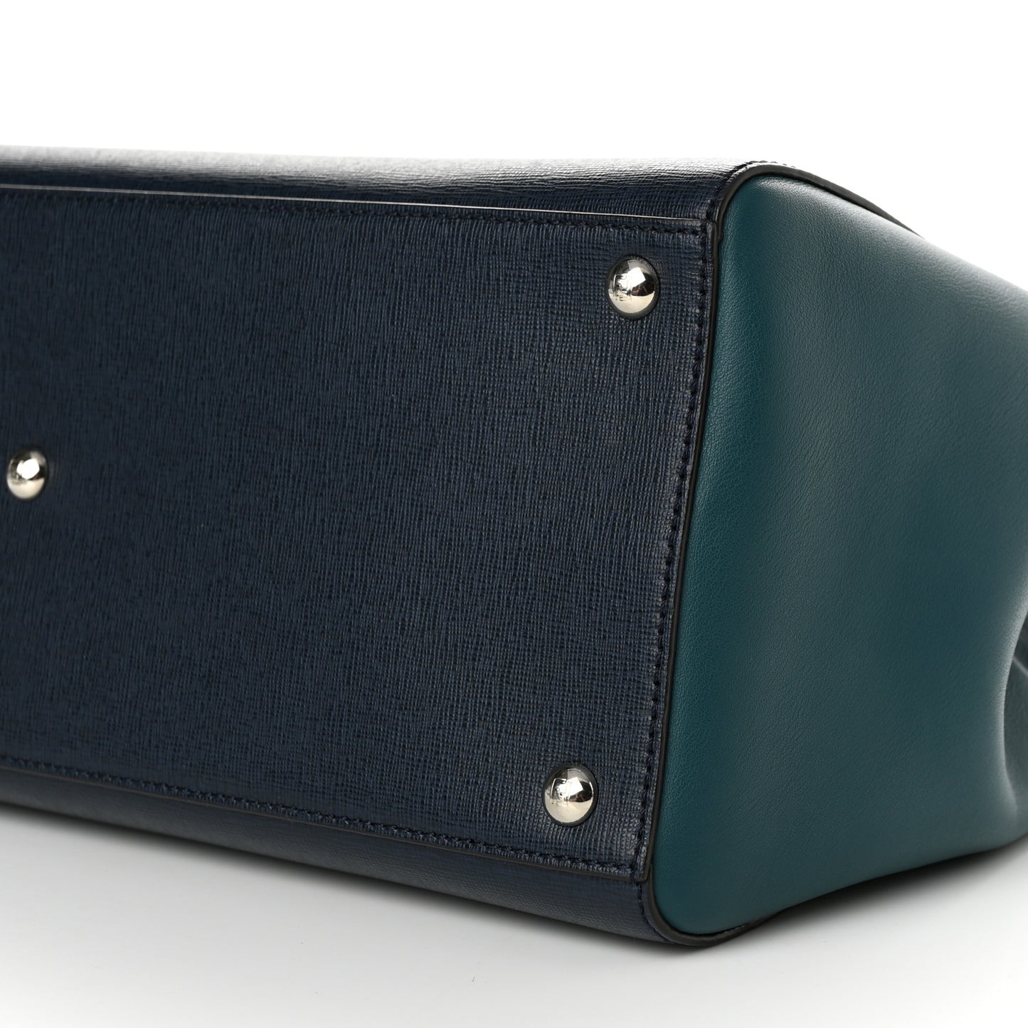 Vitello Elite Colorblock Regular 2Jours Tote Lavagna Lago Oceano