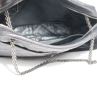 Chanel Metallic Aged Calfskin Quilted Large Reissue Camera Case Silver 6 of 7