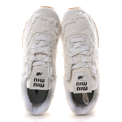 Miu Miu X NEW BALANCE Denim Marmorizzato 574 Sneakers 38.5 White 2 of 9