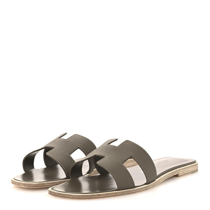 Hermes Epsom Oran Sandals 40.5 Etoupe 4 of 12