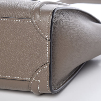 Celine Drummed Calfskin Nano Luggage Souris 10 of 10