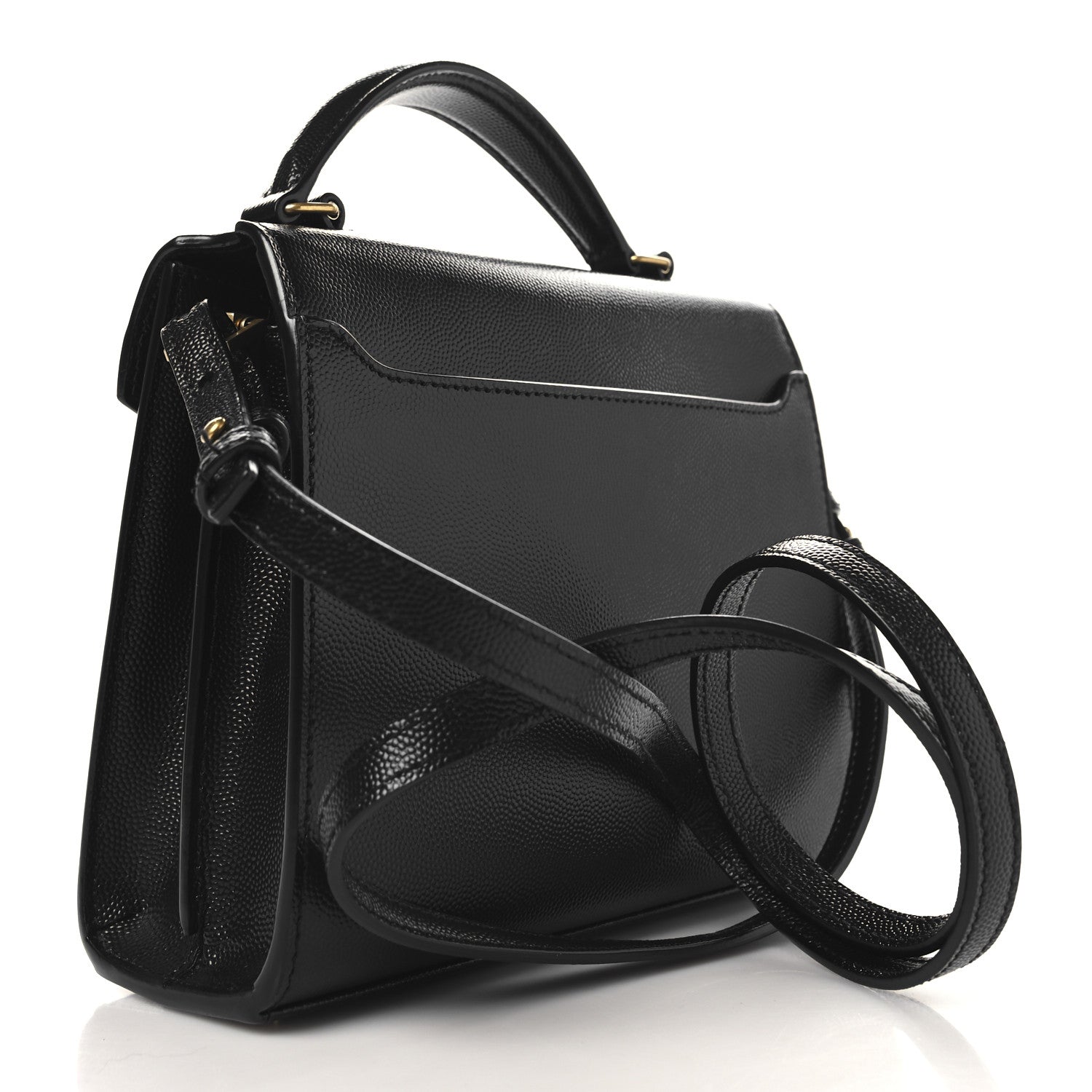 Saint Laurent Grain de Poudre Mini Classic Monogram Cassandra Top Handle Black 3 of 10