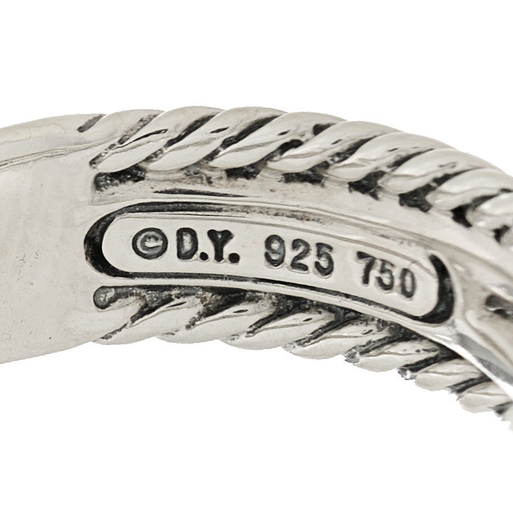 David Yurman Sterling Silver 18K Yellow Gold 6mm X Crossover Ring 54 7 4 of 4