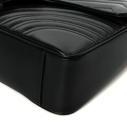 Gucci Calfskin Matelasse Medium GG Marmont Shoulder Bag Black 11 of 11
