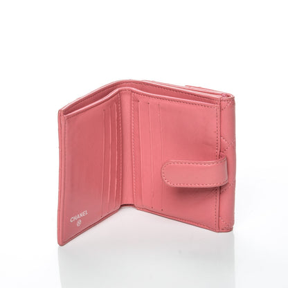 Chanel Lambskin Quilted Compact French Flap Wallet Pink 5 of 8