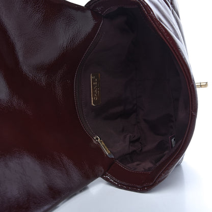 Chanel Shiny Crumpled Calfskin Quilted Medium Chanel 19 Flap Burgundy 5 of 12