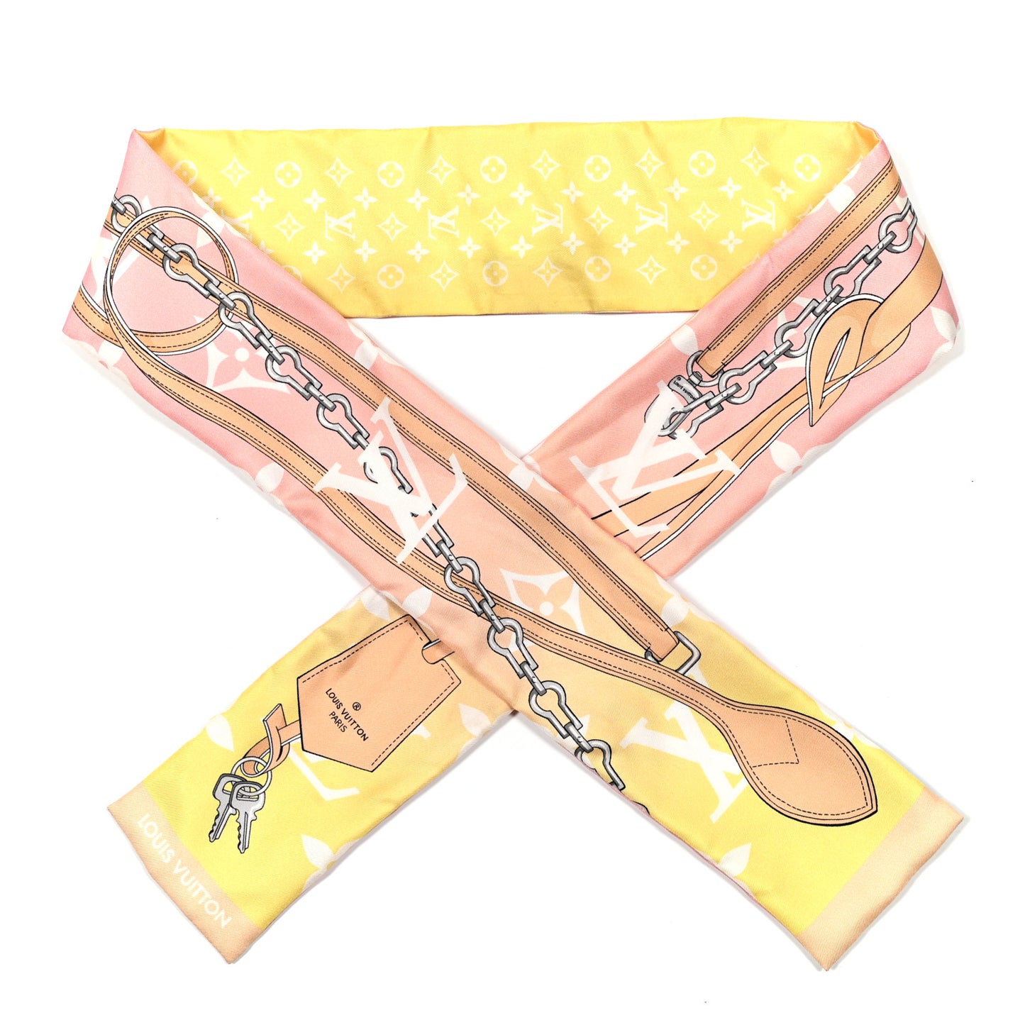 Silk Monogram Gradient By The Pool Bandeau Pink