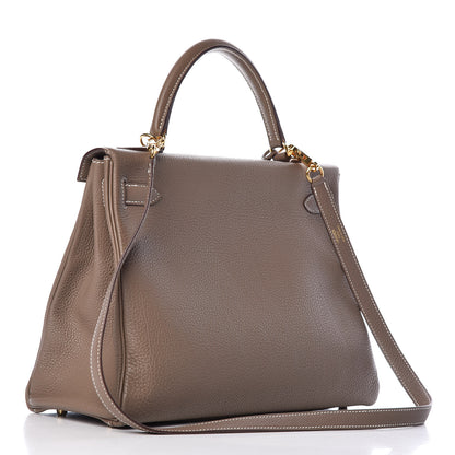 Hermes Togo Kelly Retourne 32 Etoupe 3 of 38