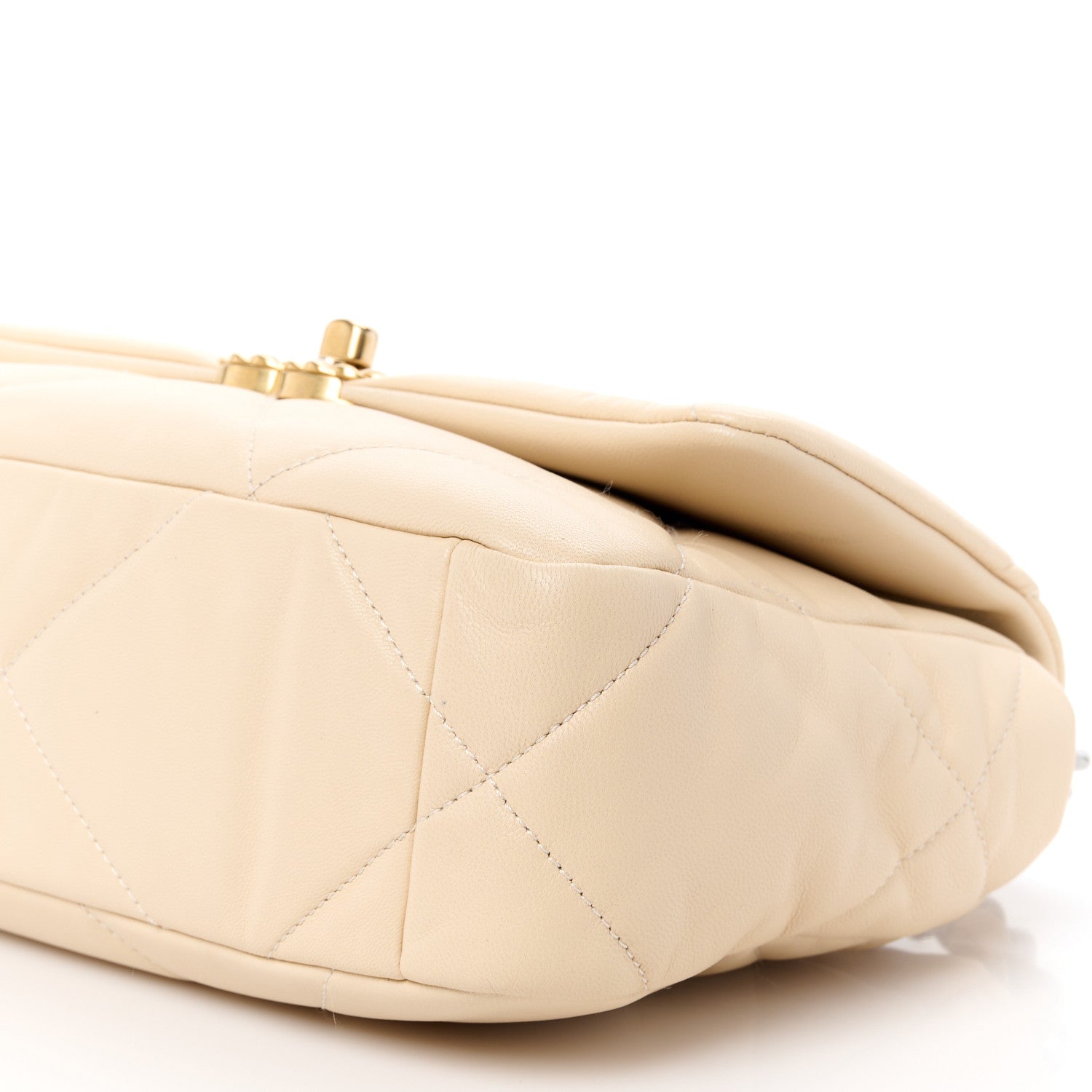 Chanel Goatskin Quilted Medium Chanel 19 Flap Light Beige 10 of 11