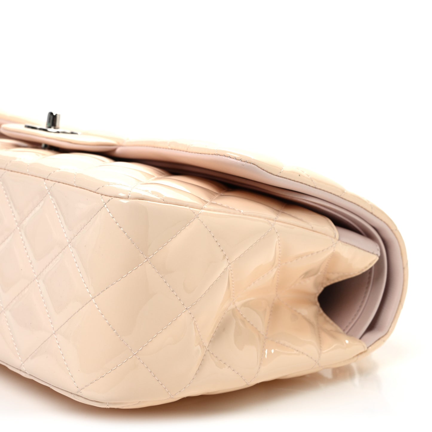 Patent Quilted Jumbo Double Flap Light Pink