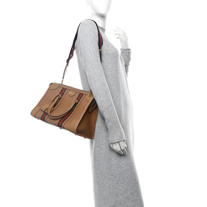 Gucci Koi Calfskin Medium Bauletto Duffle Top Handle Bag Tan 3 of 14