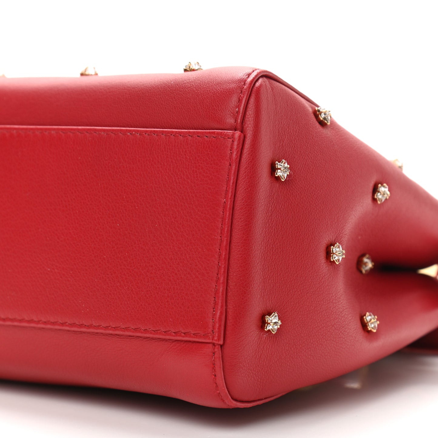 Nappa Crystal Stars Studded XS Peekaboo Iconic Satchel Fragola