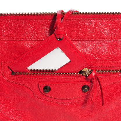 Balenciaga Agneau Classic Hardware Flat Handle Clutch Rouge Coquelicot 9 of 12