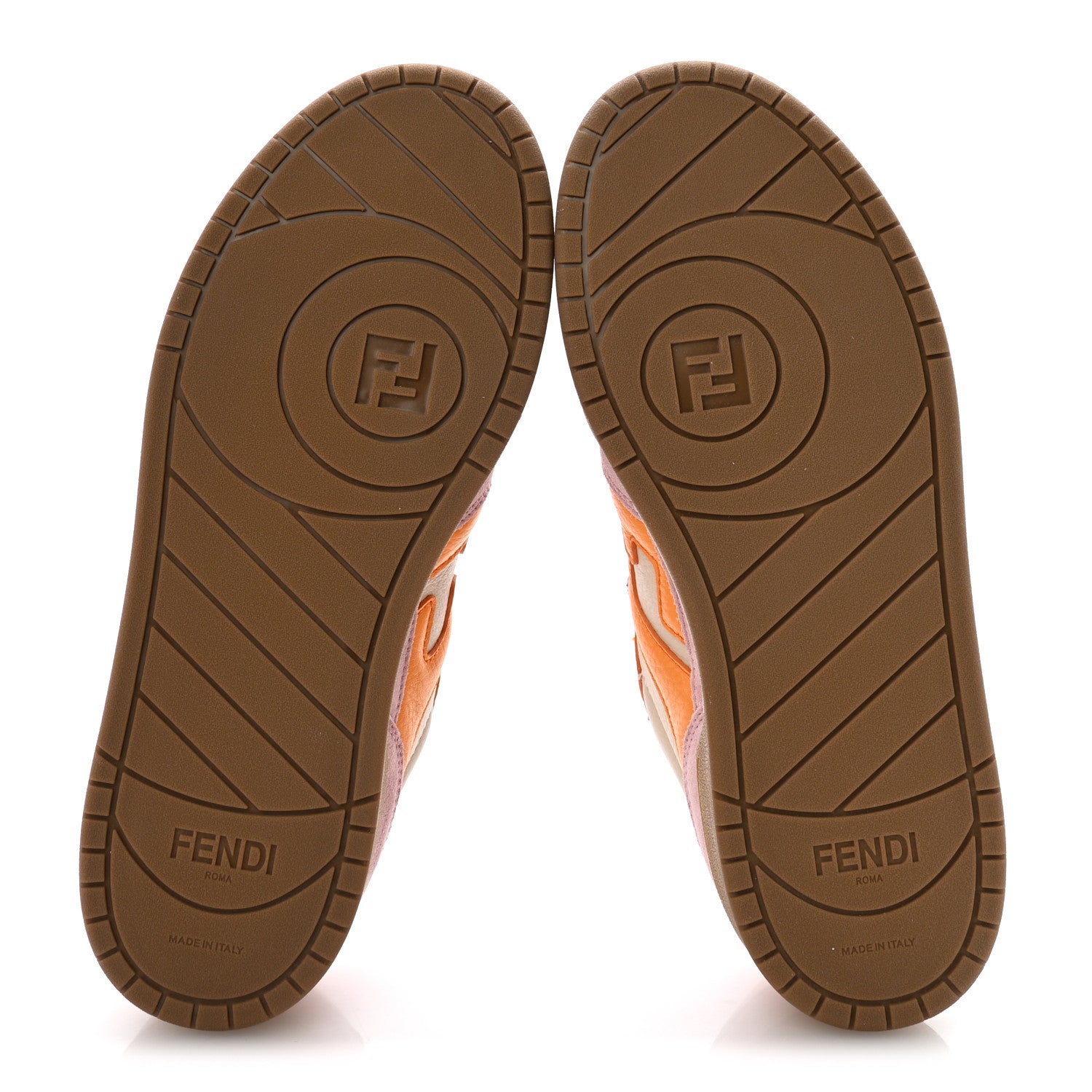 Fendi Suede Vitello Fendi Match Low Top Sneakers 40 Milk Clementine Verla 6 of 10