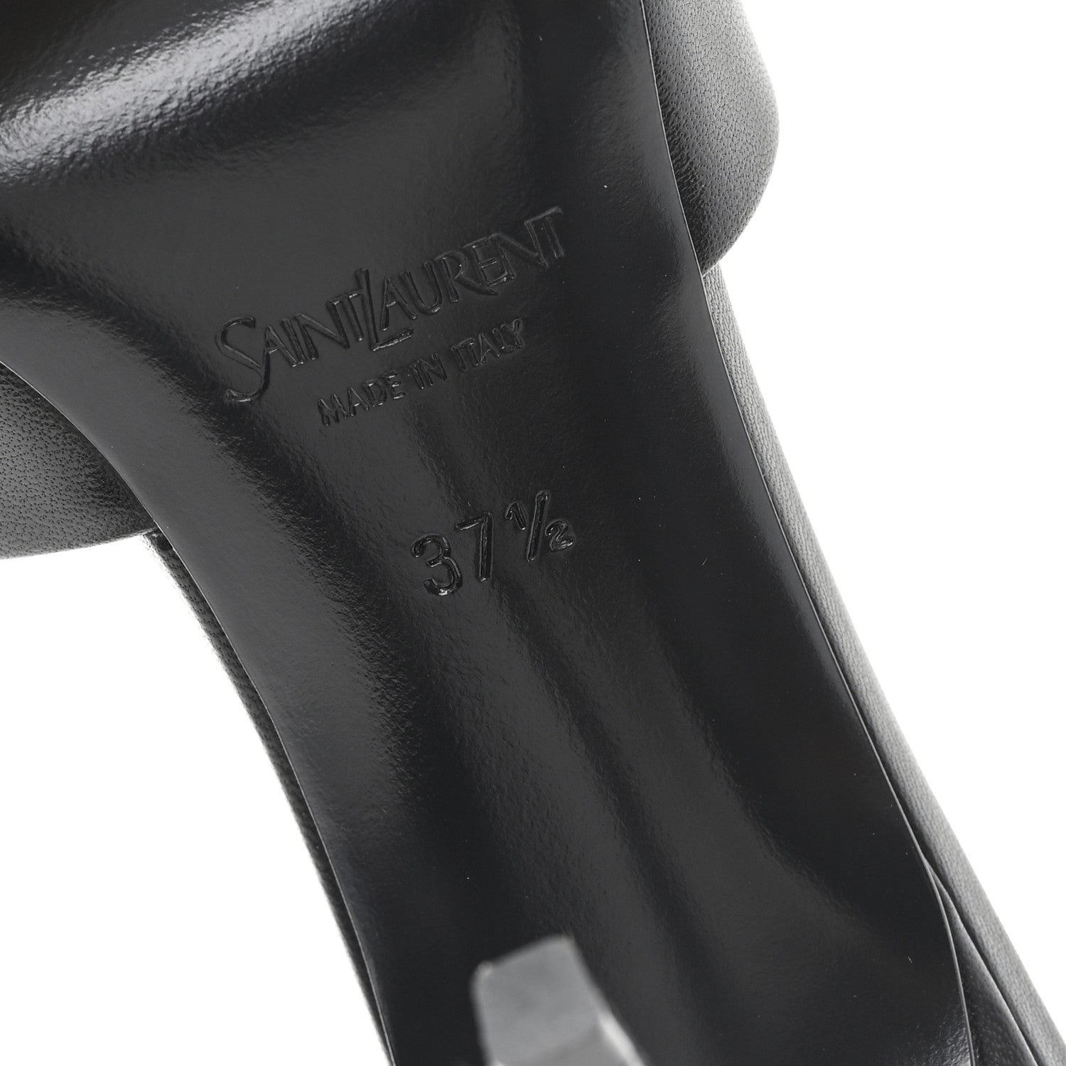 Saint Laurent Nappa Goldie Mule Sandal 37.5 Black 7 of 9