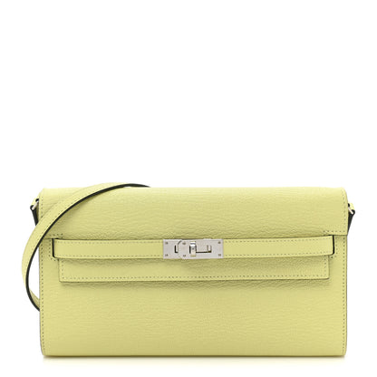 Hermes Chevre Mysore Kelly Wallet To Go Jaune Bourgeon 1 of 11