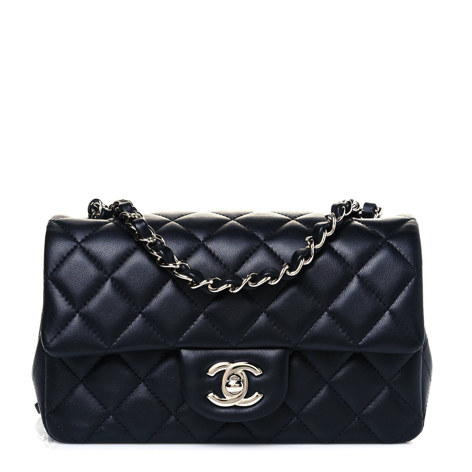 Chanel Lambskin Quilted Mini Rectangular Flap Black 1 of 11