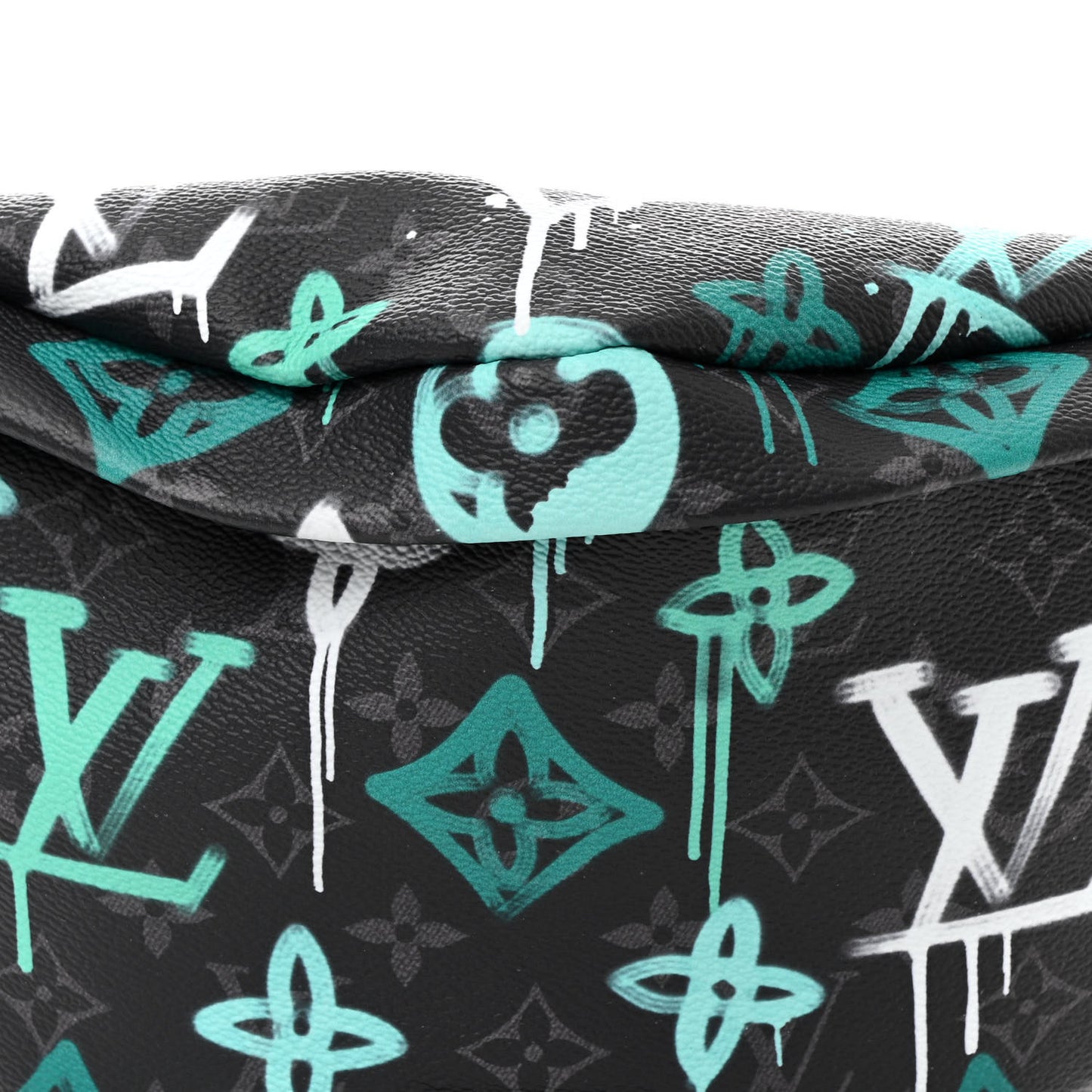Monogram Eclipse LV Graffiti Discovery Bumbag Green Lights