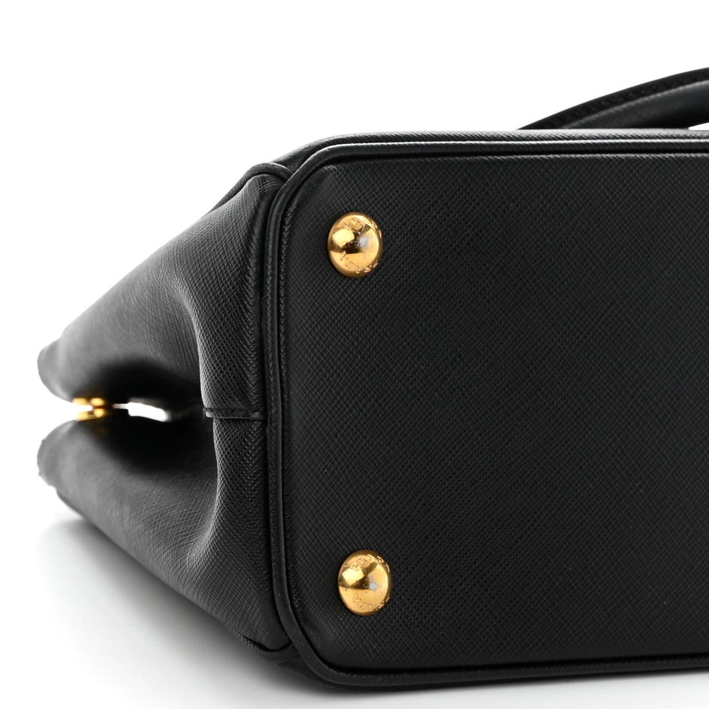 Saffiano Mini Galleria Double Zip Tote Black