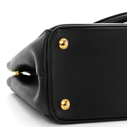 Prada Saffiano Mini Galleria Double Zip Tote Black 8 of 9