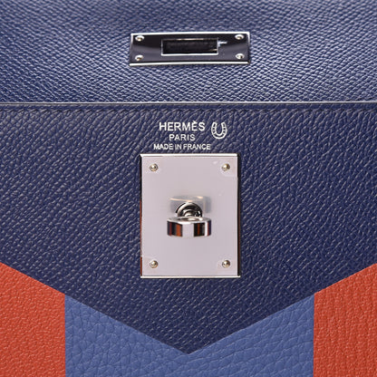 Hermes Epsom Taurillon Clemence Chevre Mysore Horseshoe Kellygraphie Lettre M Kelly Sellier 28 Bleu Sapphire Brighton Brique 7 of 12