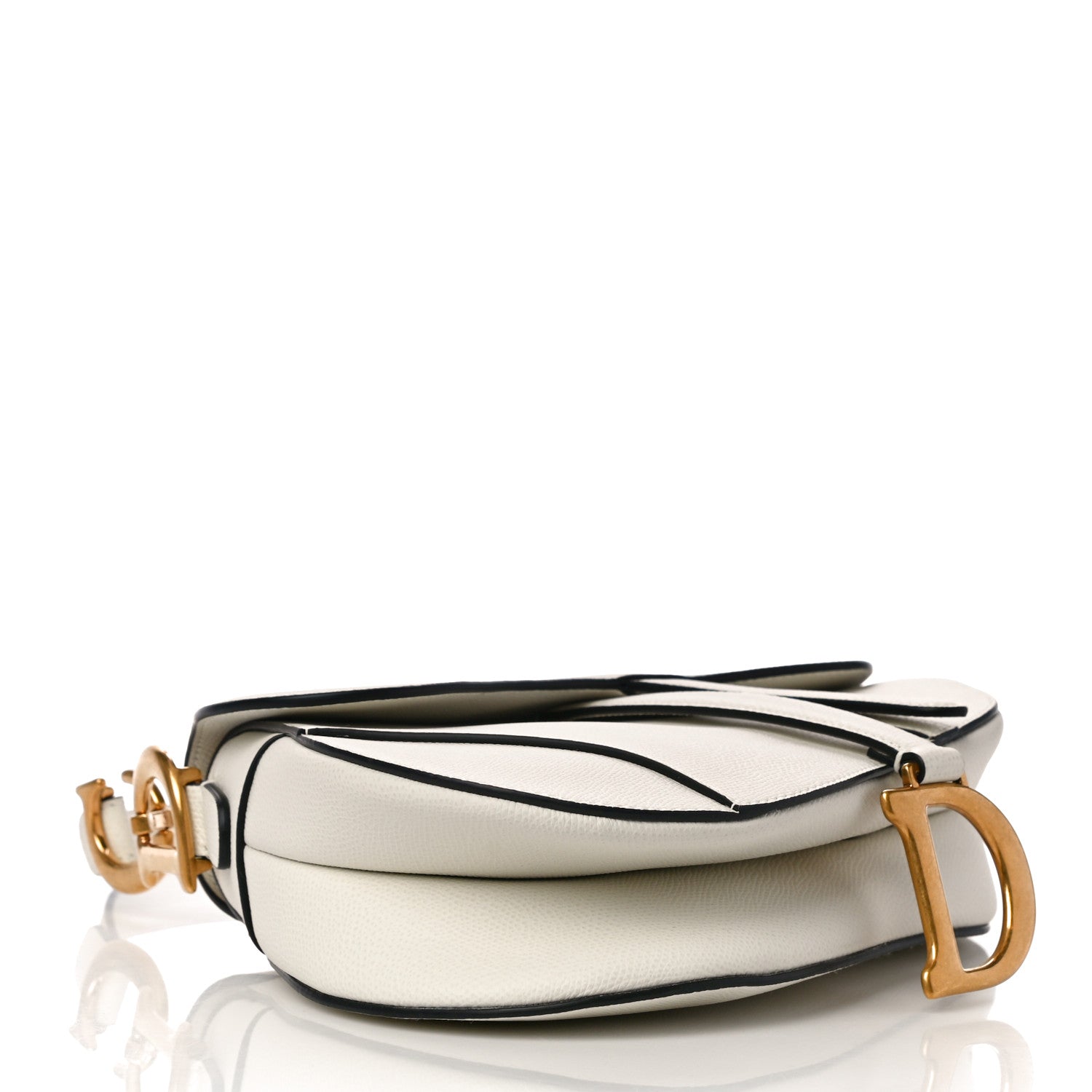 Christian Dior Grained Calfskin Saddle Bag White 4 of 12