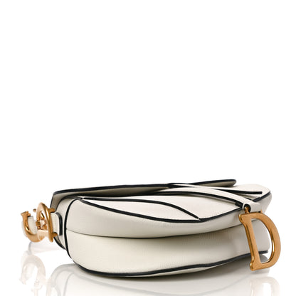 Christian Dior Grained Calfskin Saddle Bag White 4 of 12