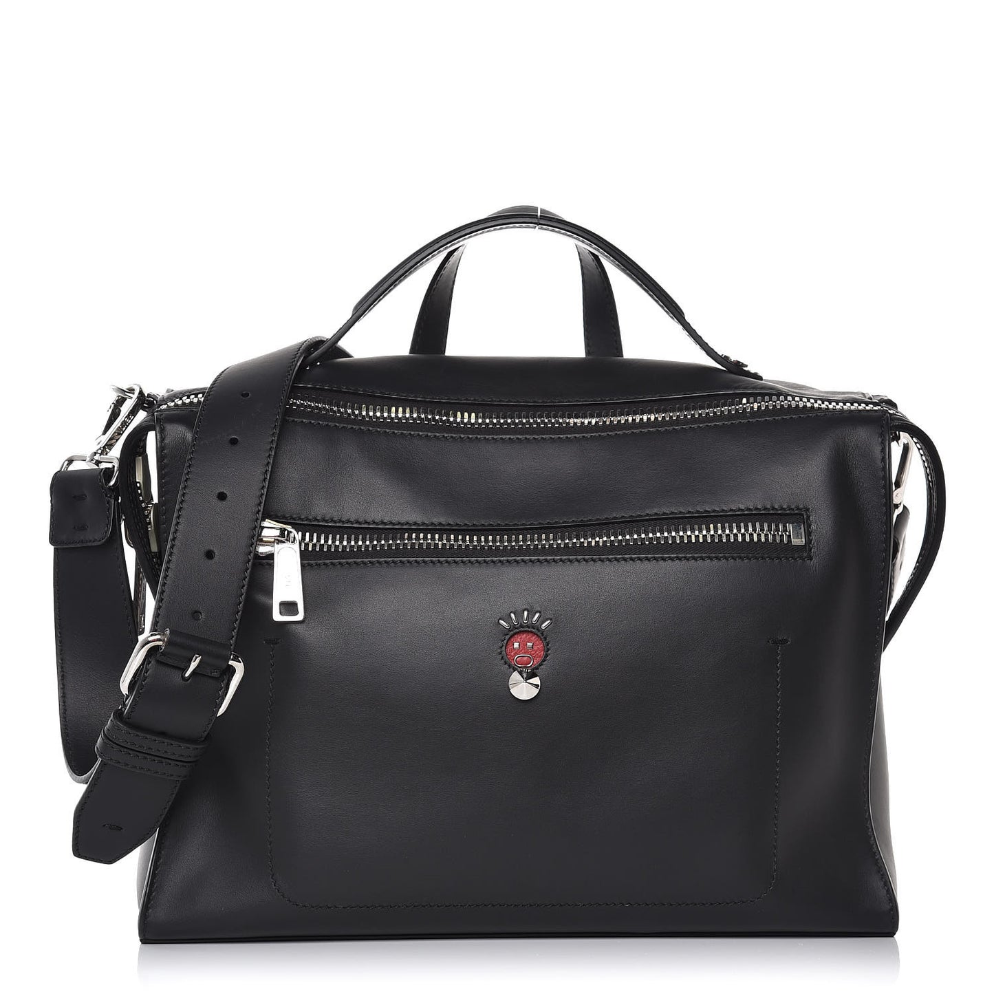 Calfskin Faces Lui Urban Briefcase Black