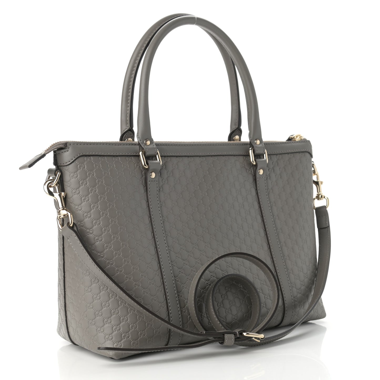 Soft Microguccissima Small Zippered Satchel Loess