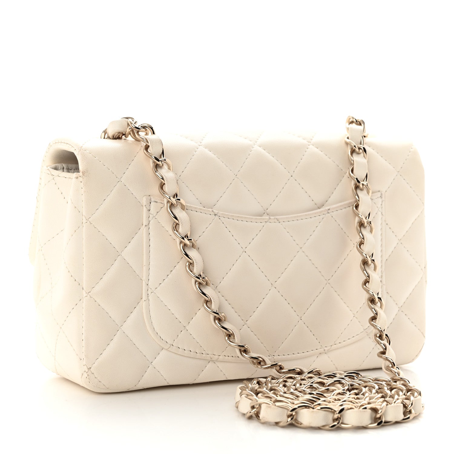 Chanel Lambskin Quilted Mini Rectangular Flap White 3 of 16