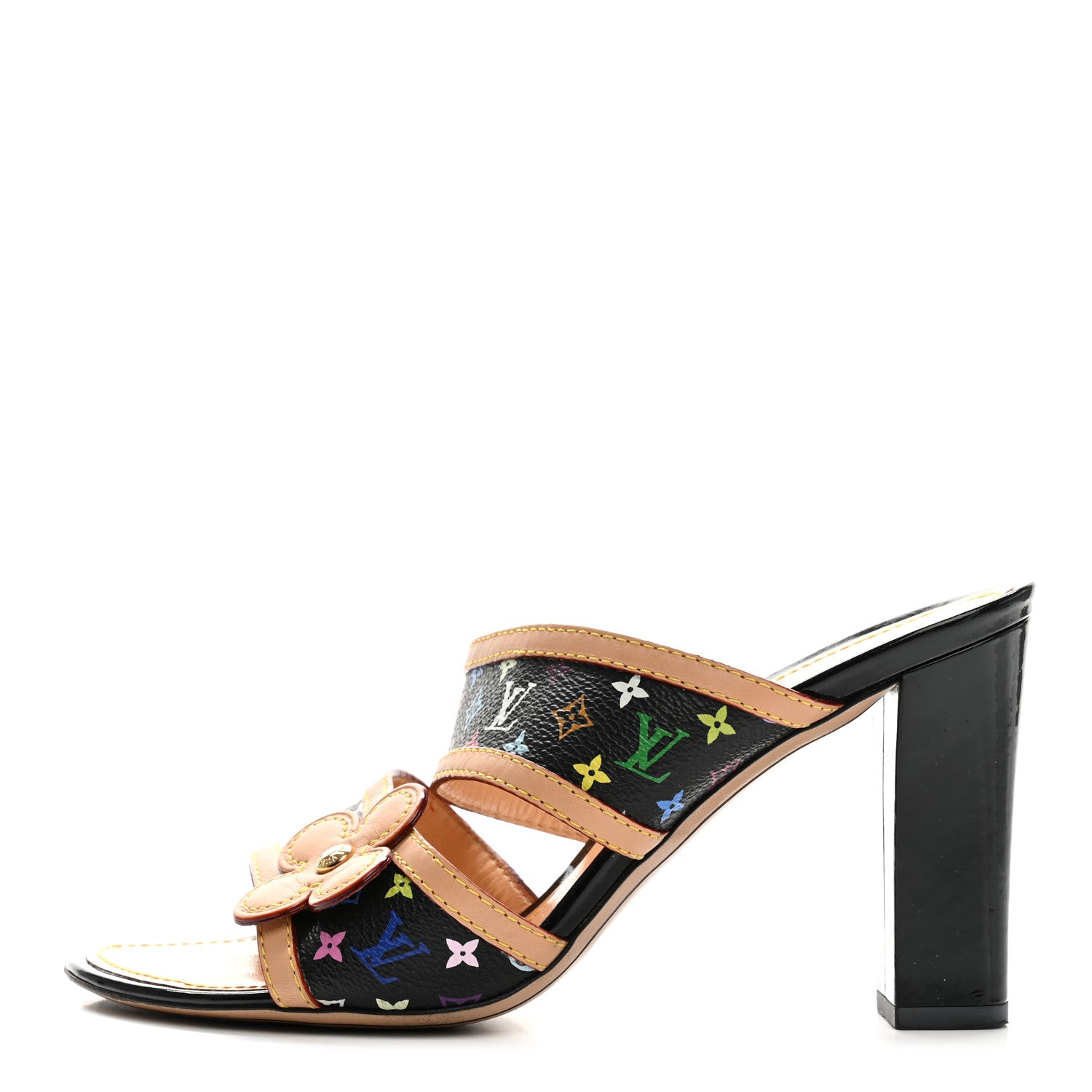 Louis Vuitton Monogram Multicolor Sandals 38.5 Black 1 of 10